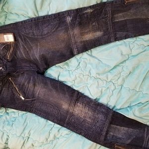 NEW Black label RL indigo biker jeans